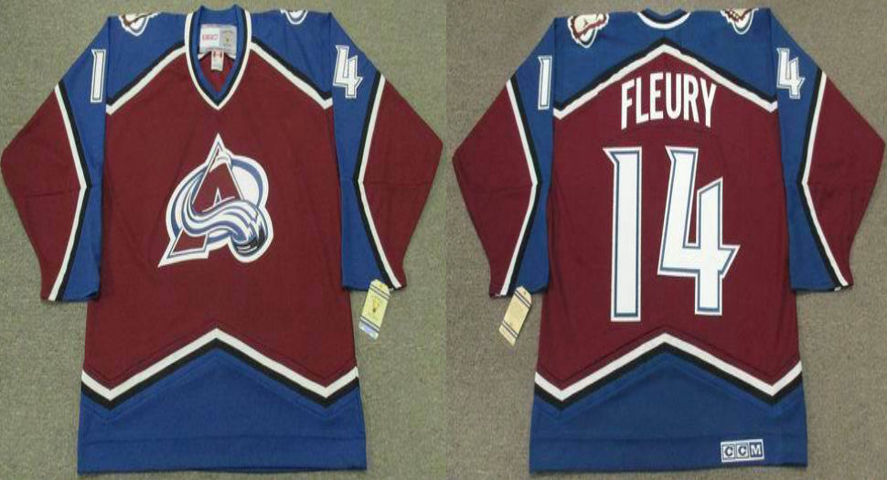 2019 Men Colorado Avalanche 14 Fleury red CCM NHL jerseys